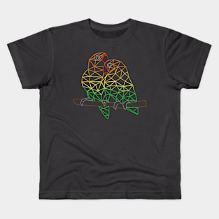 Rainbow geometric lovebirds Kids T-Shirt